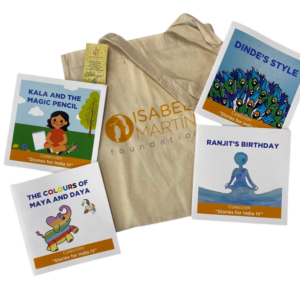 Pack cuatro cuentos solidarios + tote bag Fundación Isabel Martín