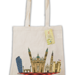 Tote Bag 'Skyline Zaragoza Cachirulo' de algodón orgánico