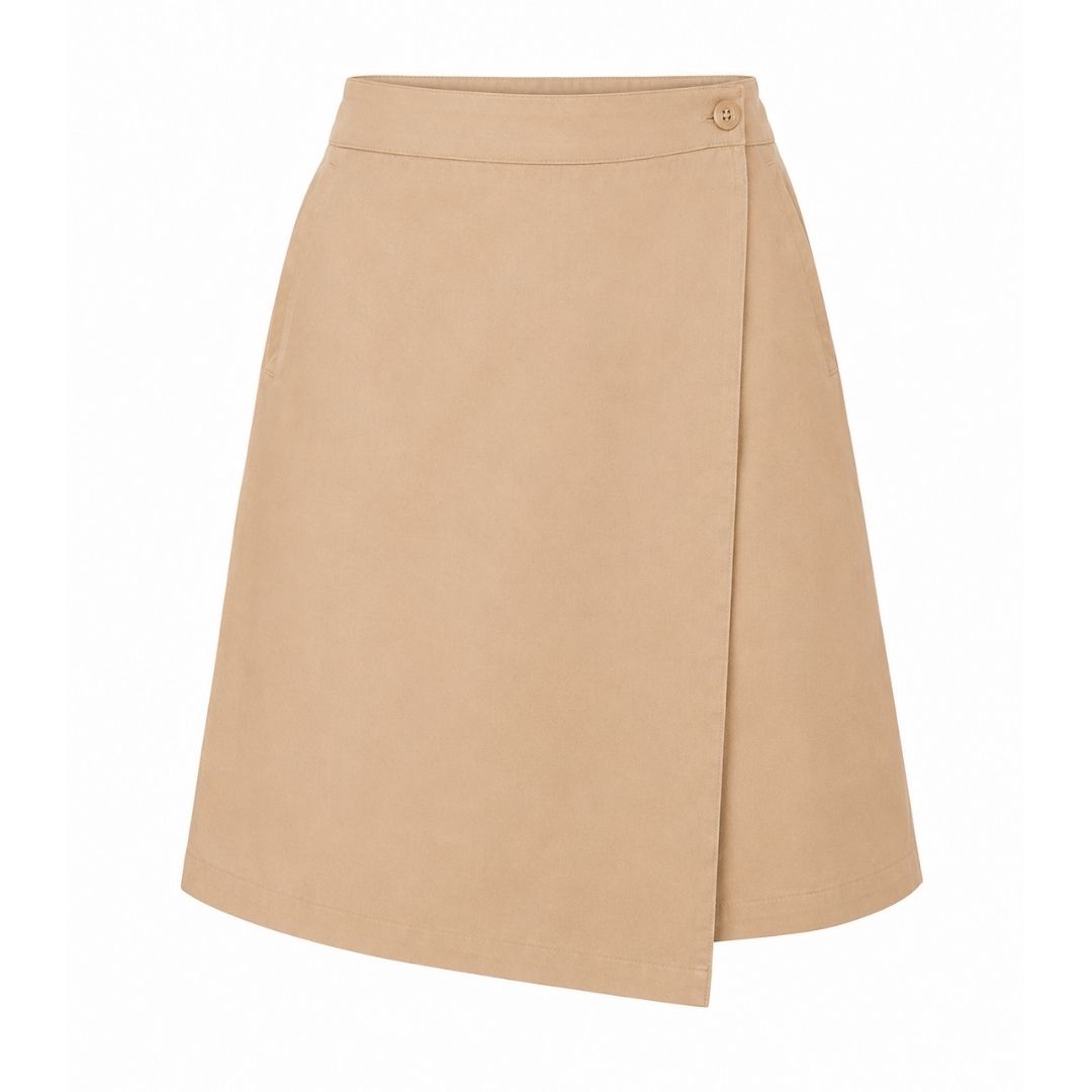 FALDA MIDI BEIGE LALITA ALGODÓN ORGÁNICO