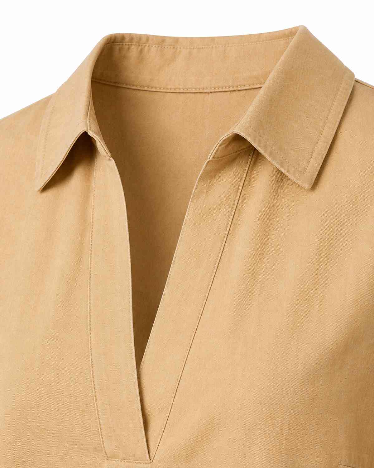 VESTIDO CAMISERO BEIGE JYOTI ALGODÓN ORGÁNICO - Imagen 2