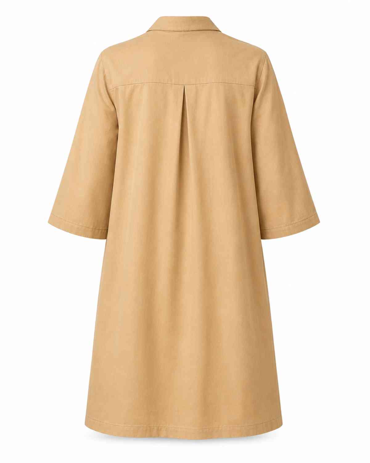 VESTIDO CAMISERO BEIGE JYOTI ALGODÓN ORGÁNICO - Imagen 4